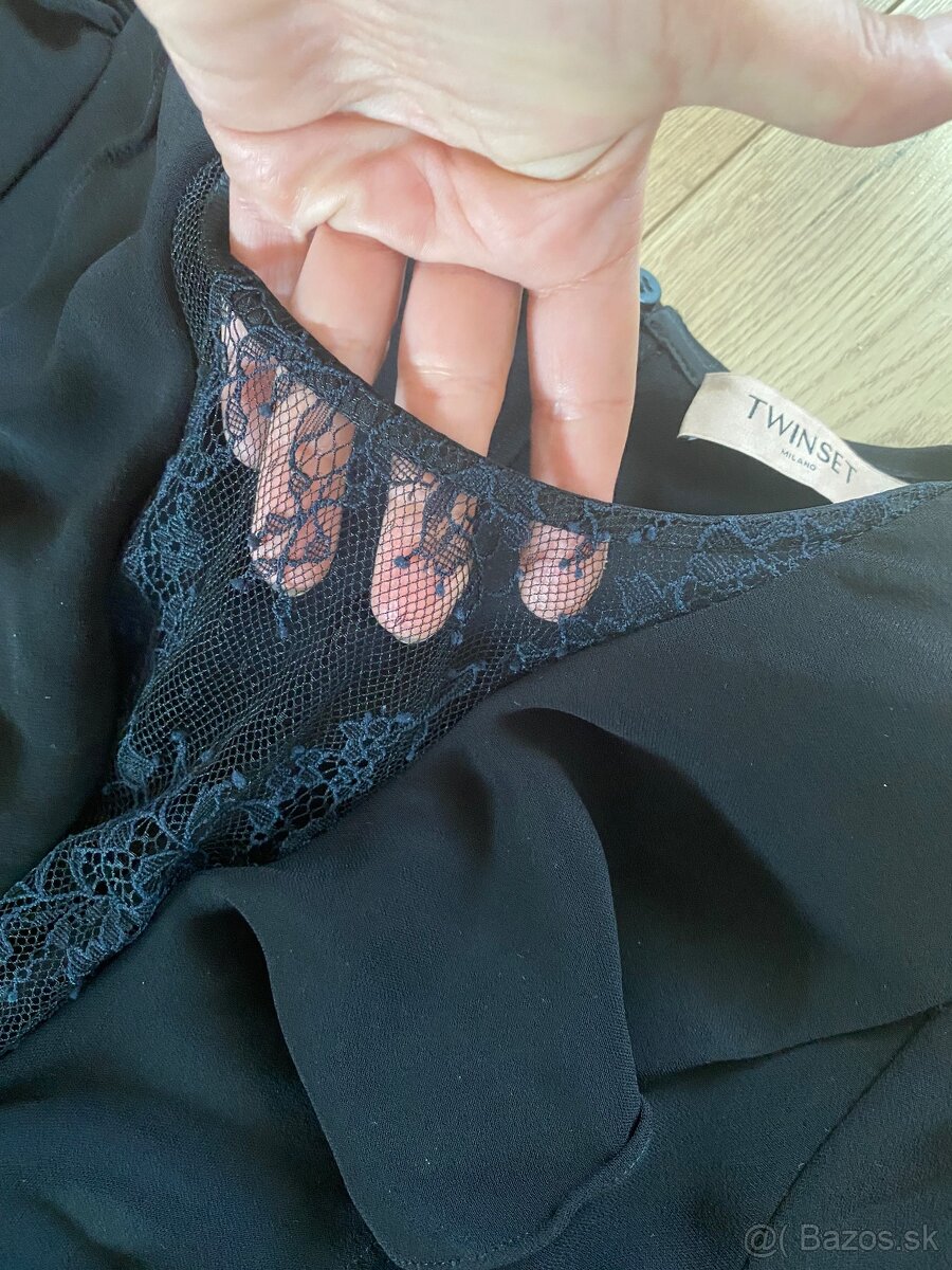 Damske kratke cierne koktailove saty Twinset - 6