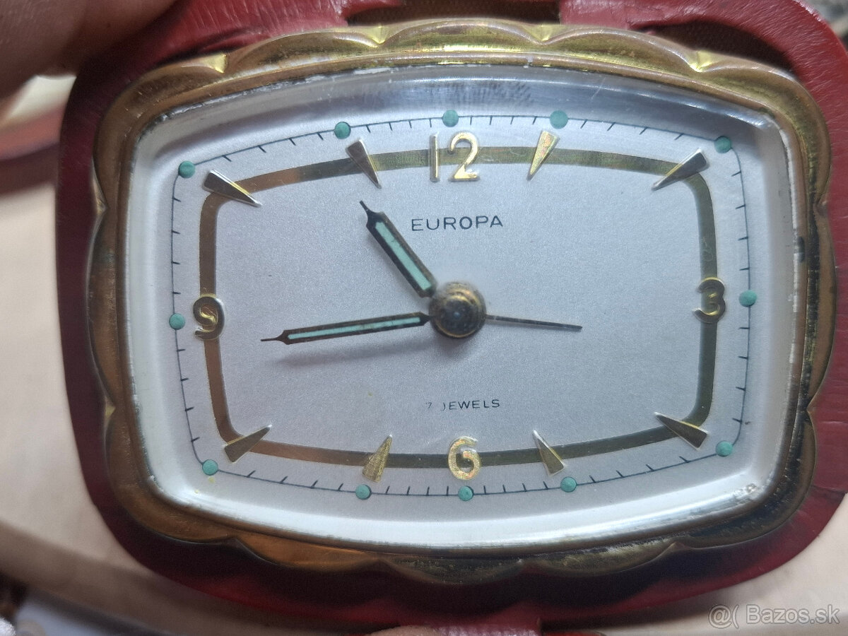 Predám funkčný cestovný budík EUROPA 7jewels 14€ - 6