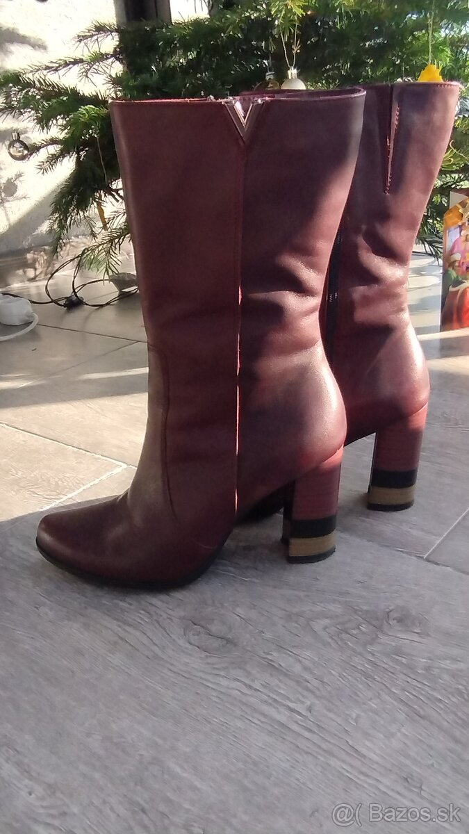 Kožené dámske čižmy, veľkosť 38 - 6
