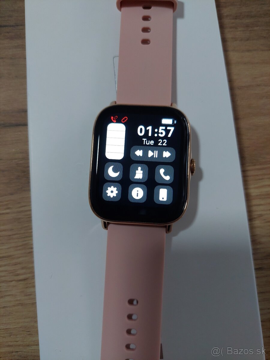 Chytré hodinky P72 – 1,85" - volanie, IP68, ružové - 6