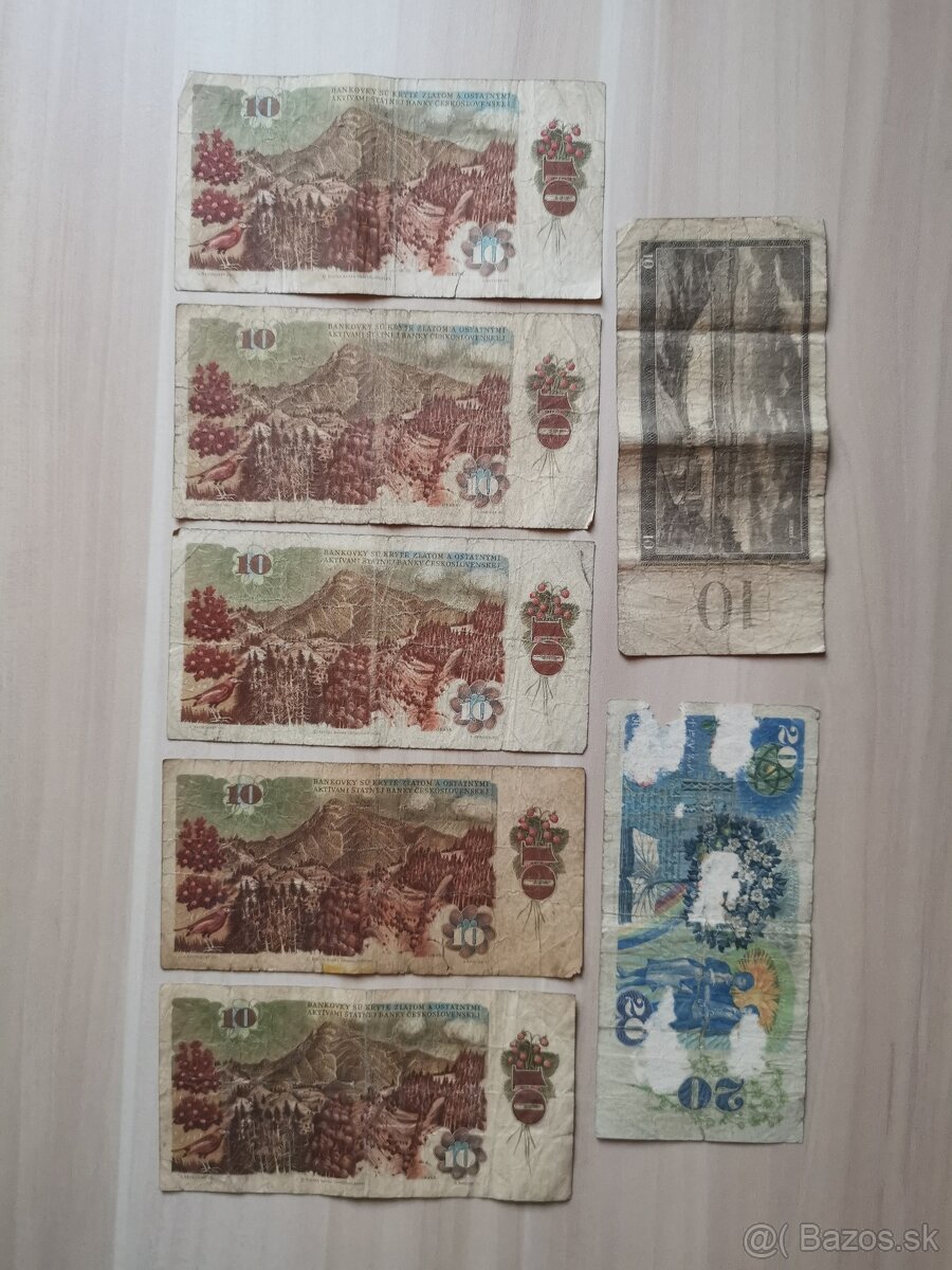 Staré československé bankovky 10KČS a 20KČS - 6