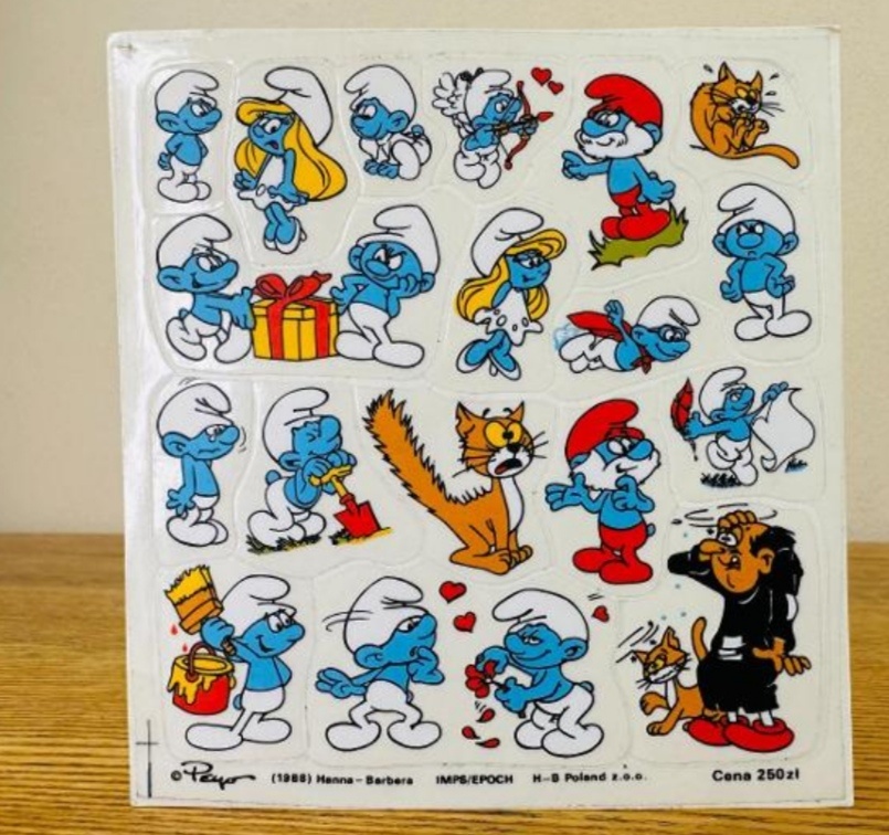 Retro samolepky šmoulové, šmolkovia, smurfs písmenka - 6