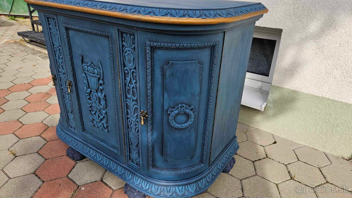 KOMODA - VINTAGE - MODRÁ - 6