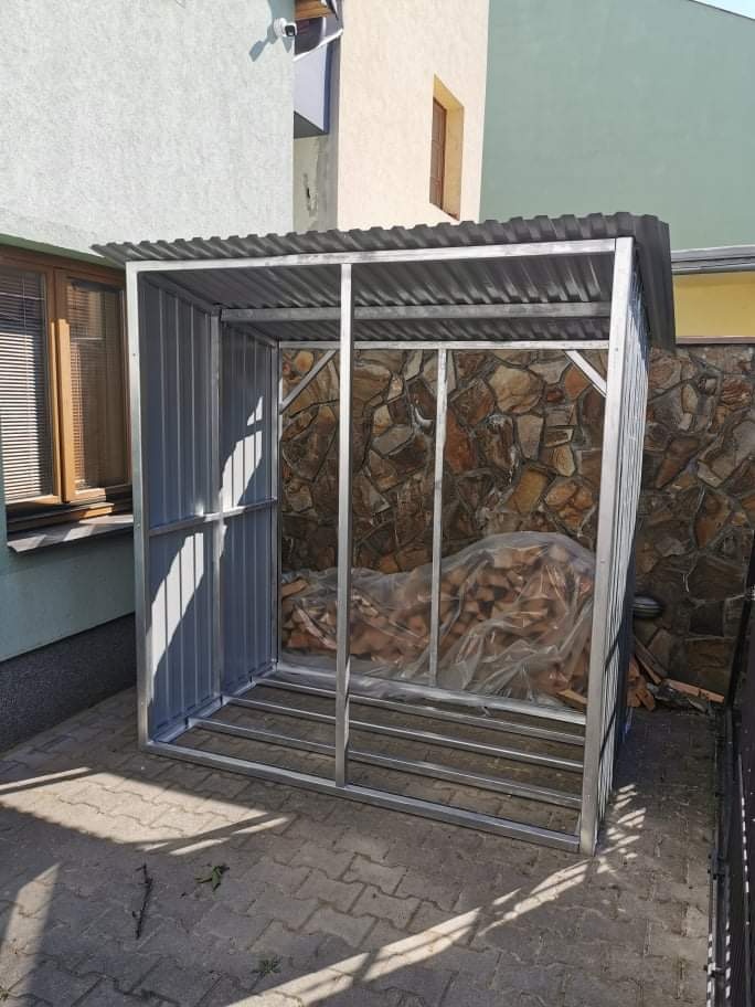 Prístrešok na palivové drevo 3x1,2m RAL3011 višňa - 6