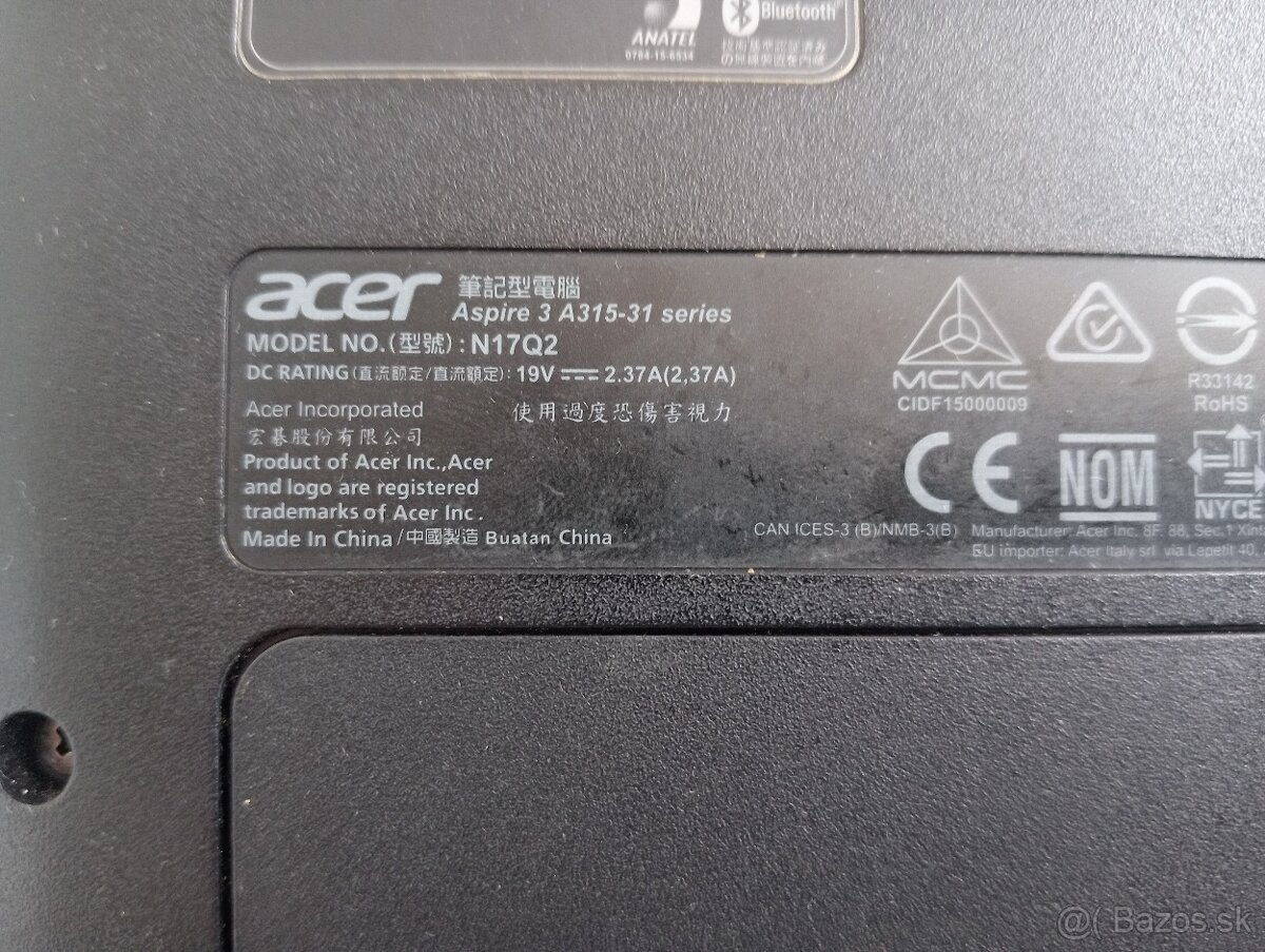 rozpredám na diely notebook Acer aspire 3 A315 - 6