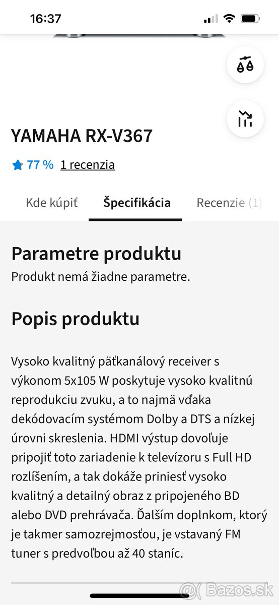 Receiver Yamaha RX-V367 - 6