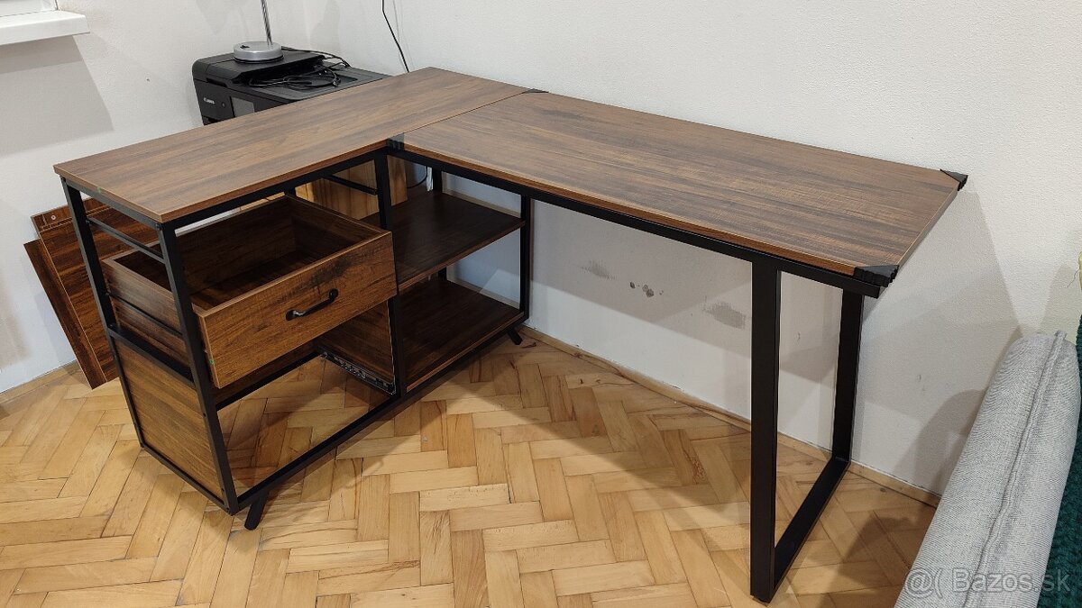 NOVÝ Pracovný stôl v tvare L - obojstranný, univerzálny - 6