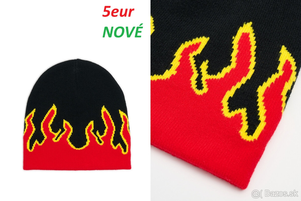 Zimná čiapka s Brmbolcom, s Vysokým okrajom, s Plameňmi - 6