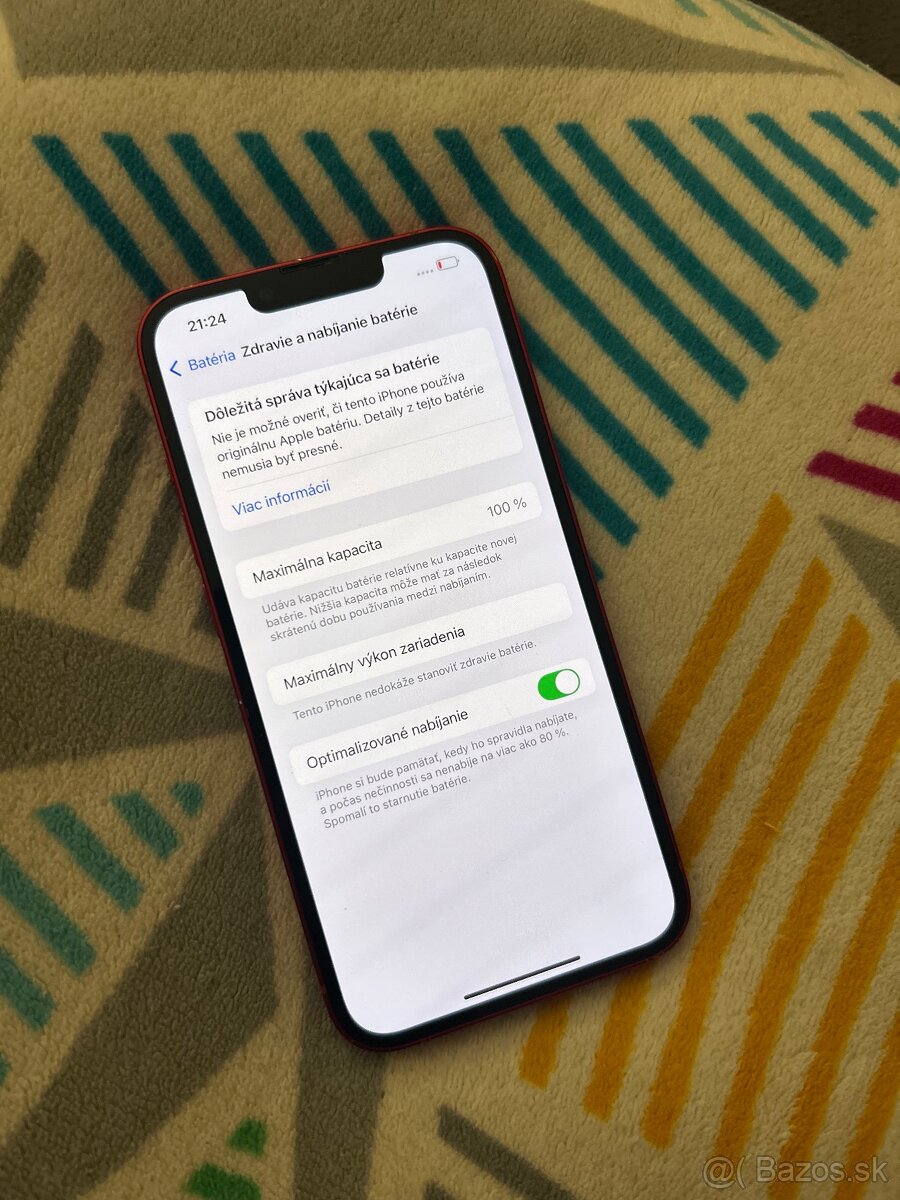 Iphone 13 128GB red - 100% batéria - 6