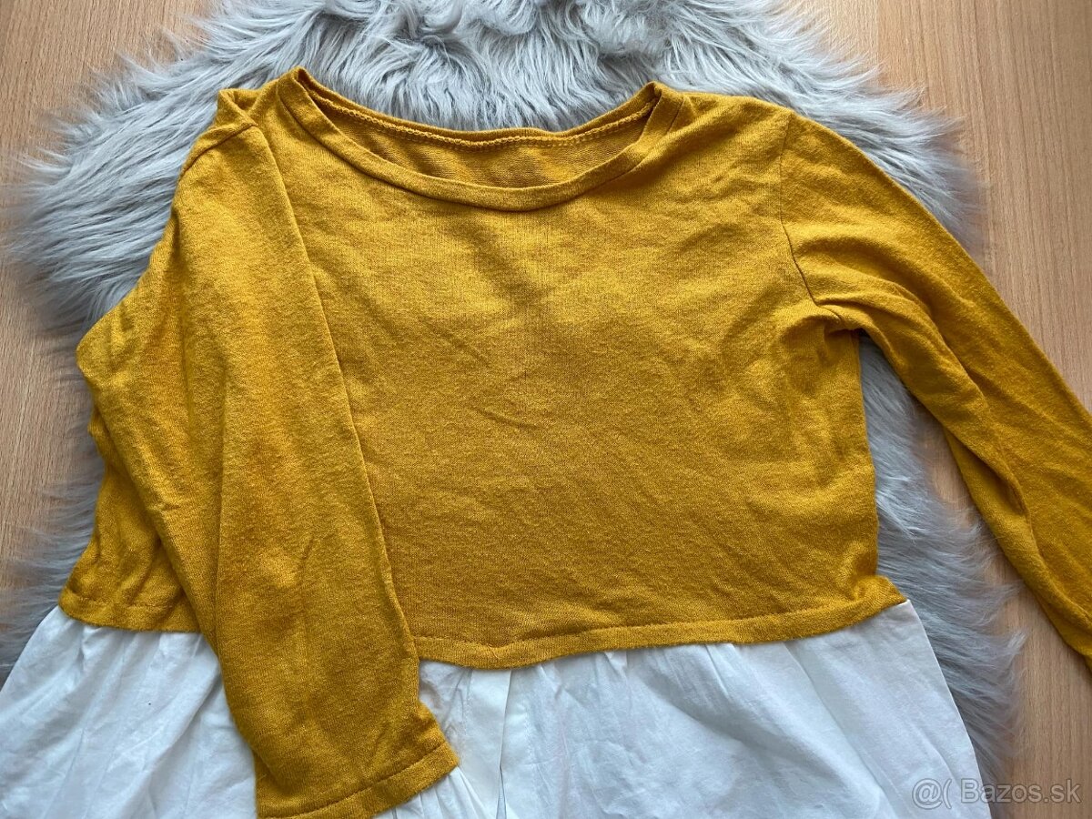 Horčicovo-biely sveter - 6