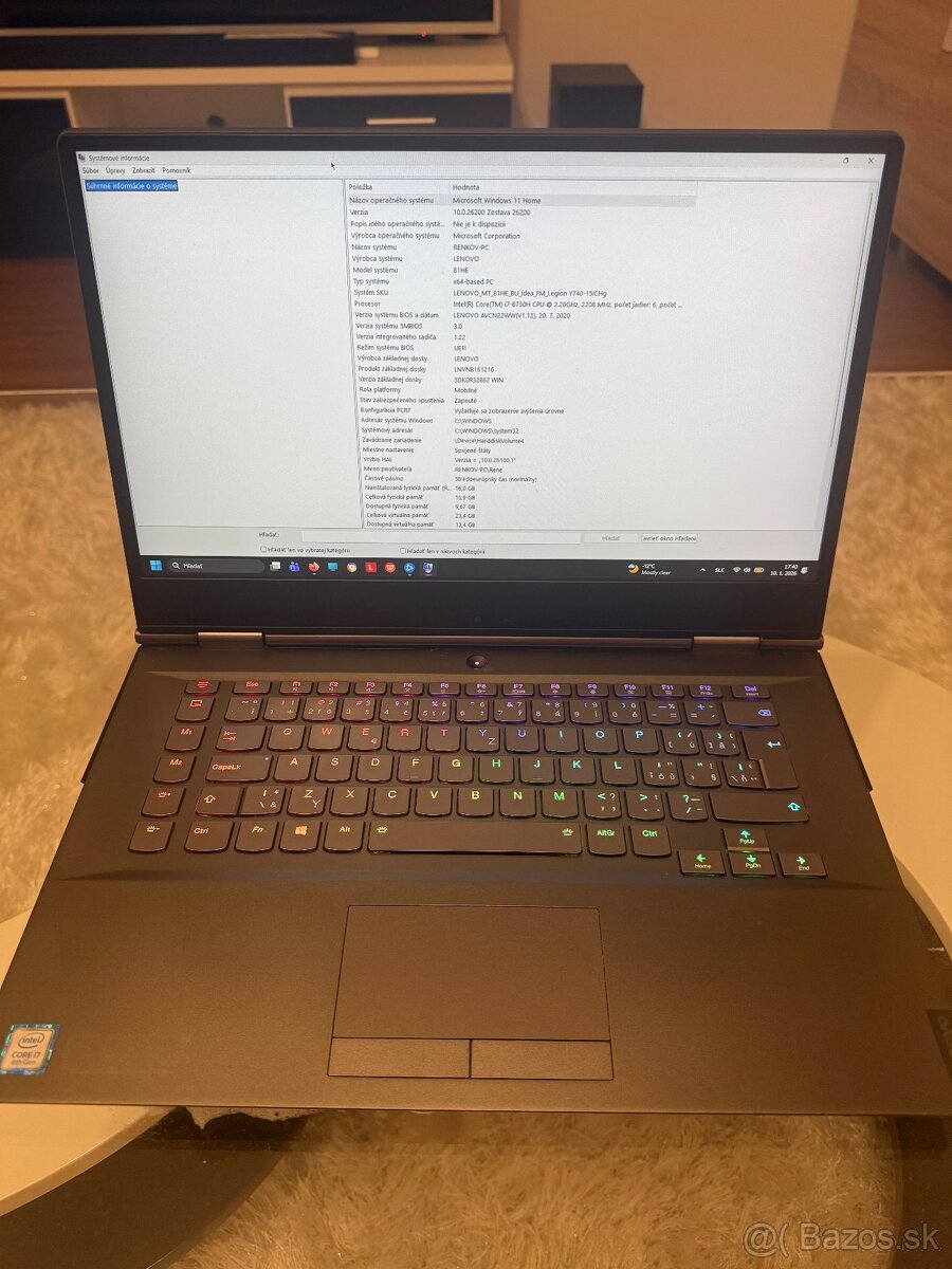 Lenovo Legion Y740-15ichg (herný notebook)+1TB SSD - 6