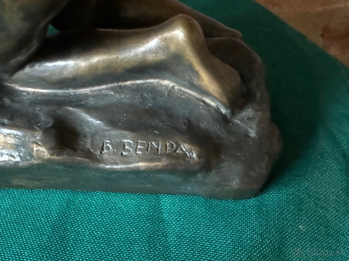 N.U Břetislav Benda bronzová socha Androméda - 6