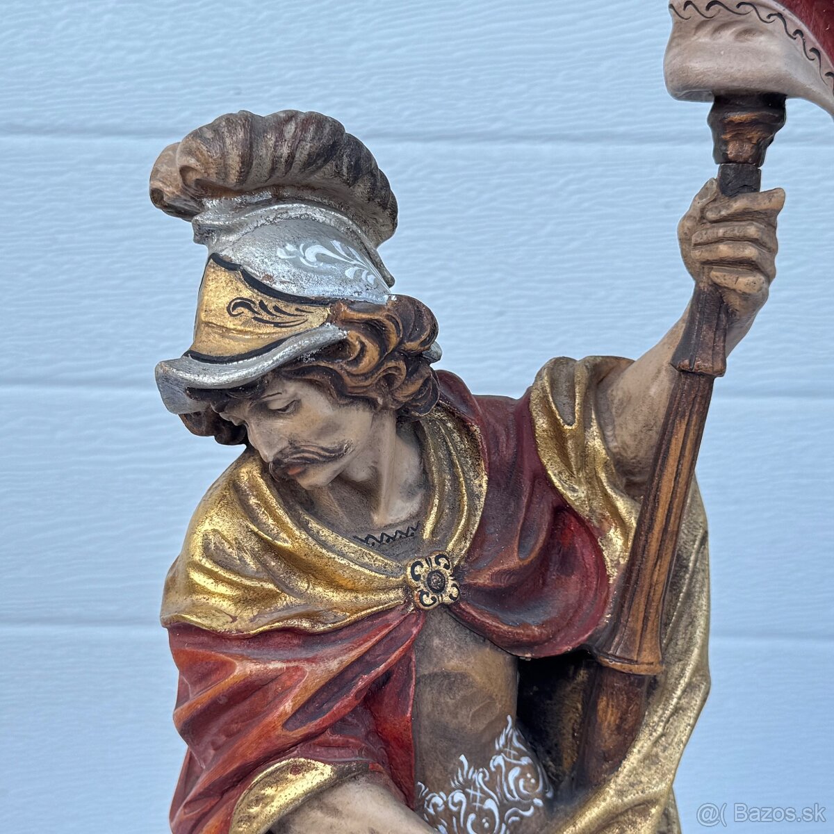 Dřevěná malovaná socha svatý Florián - 6