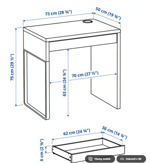 Predam Ikea stolik Micke / čierny mám aj stoličku - 6