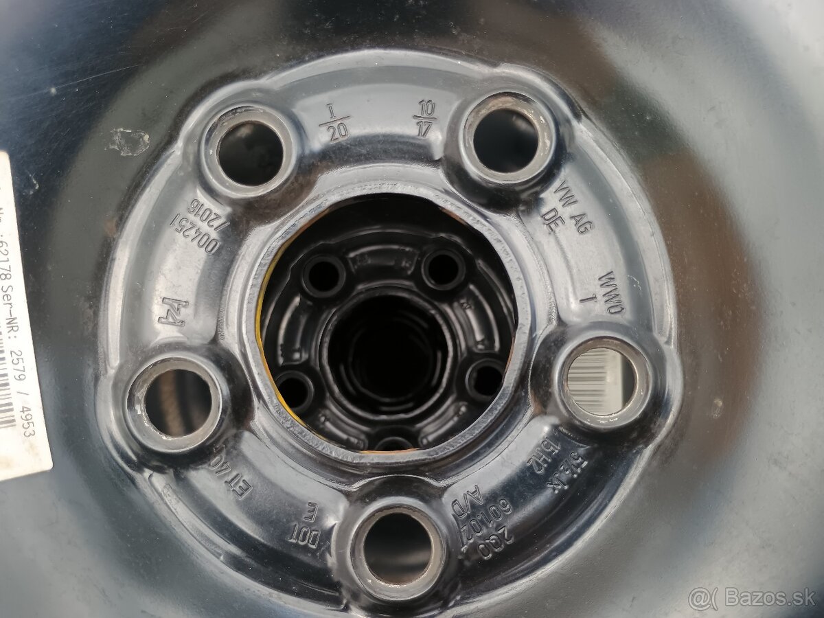 Sada kolies VW Polo VI, plechové disky + pneu 185/65 R15 - 6