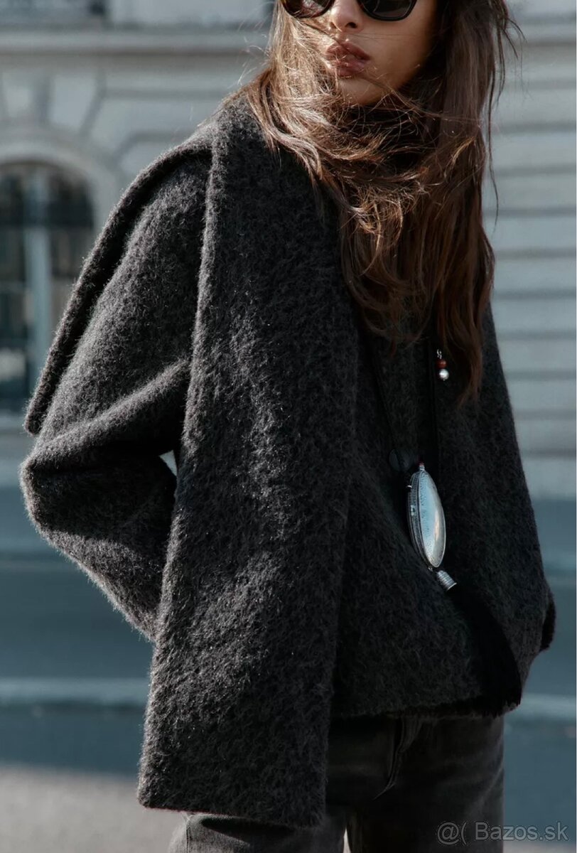 Kabát s buklé šálom nový - 6