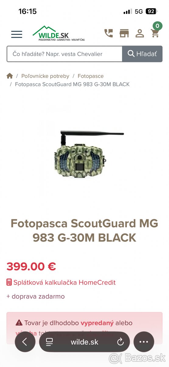 Fotopasca ScouGuard MG983G - 6