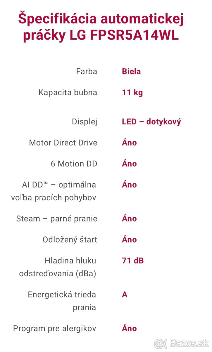 Parná práčka LG FPSR5A14WL - 6