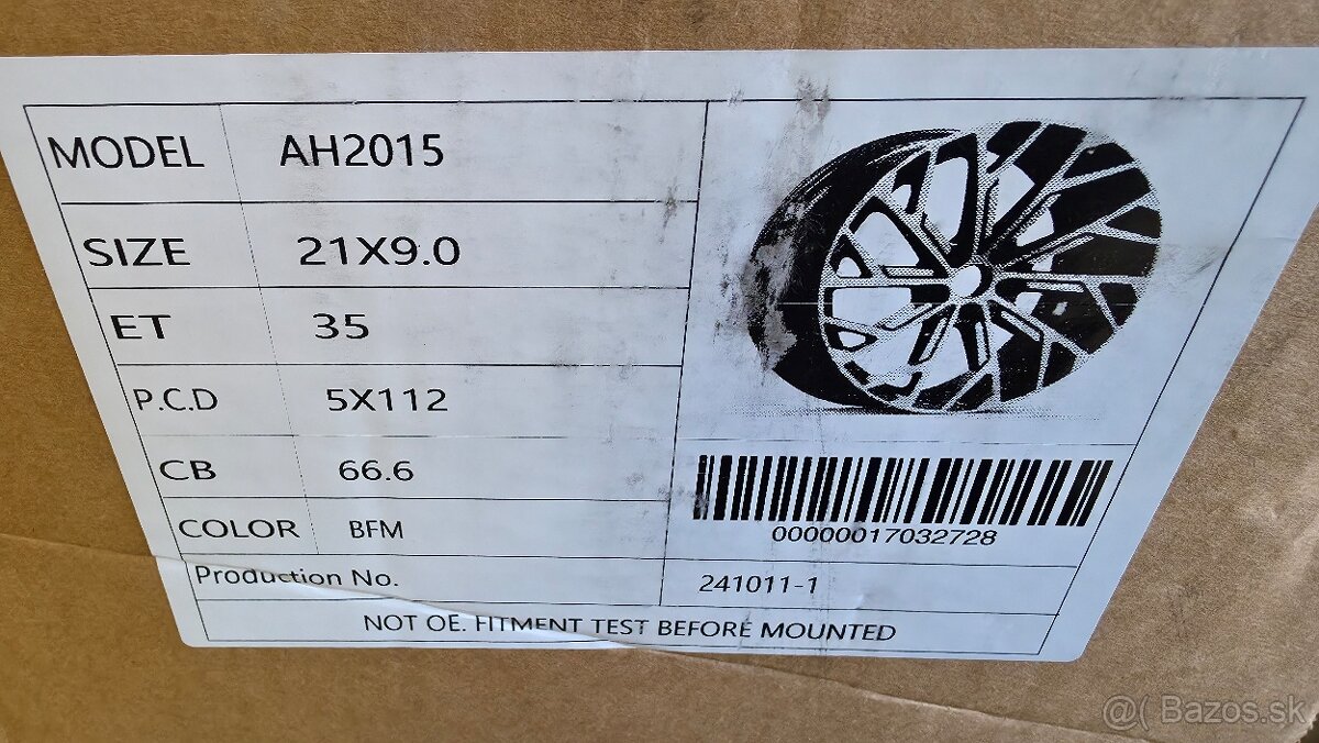 Predám 4ks nejazdené 21" disky na Audi - 6