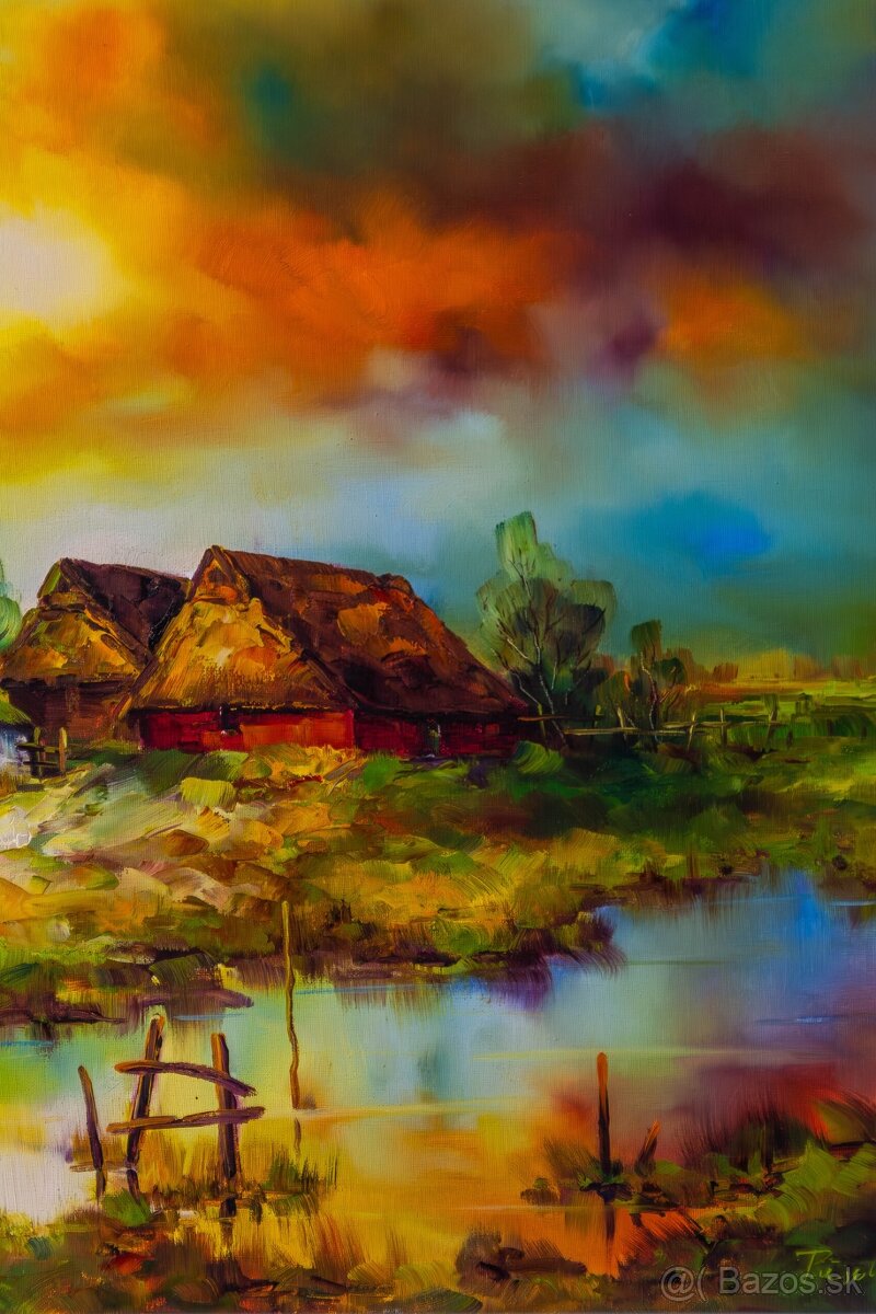 Dedina , Almut Pusch-Drescher, olej na plátne, 990 × 690 mm - 6