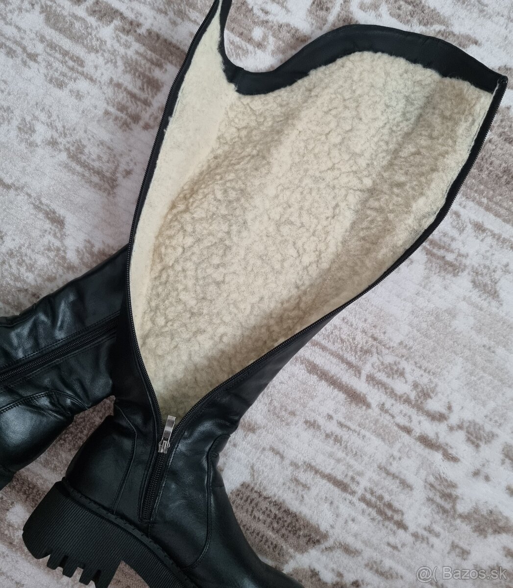 Kožené čižmy nad koleno Versabe - 6