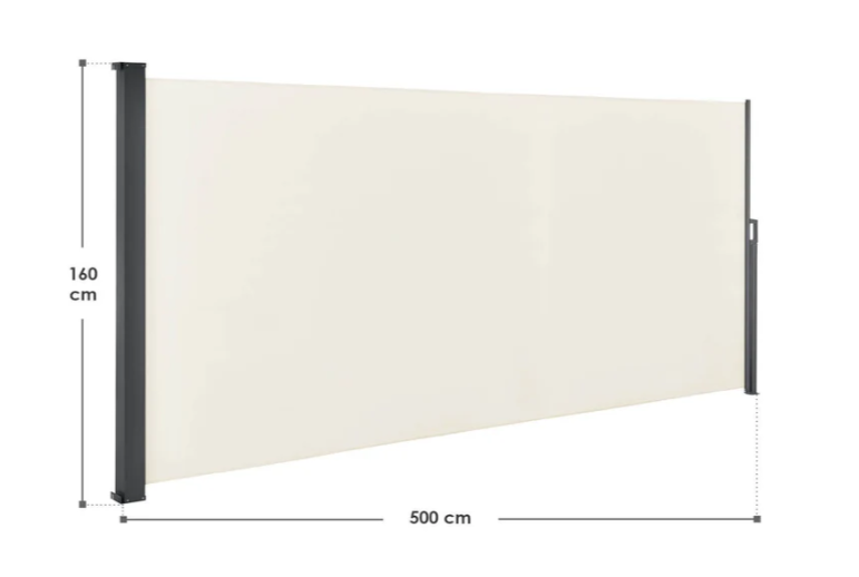 Bočná zaťahovacia markíza - rôzne rozmery - šedá a béžová - 6