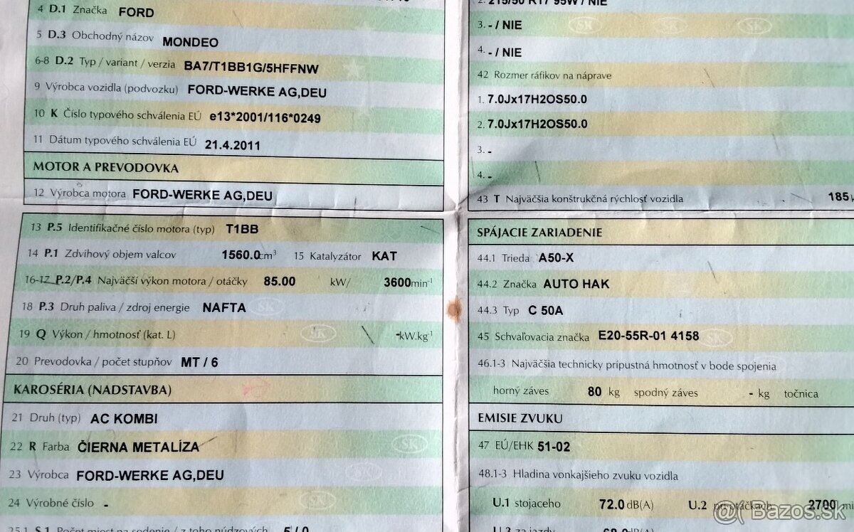 FORD MONDEO MK4 1.6 TDCI 2011 predám PIATE DVERE KOMBI FACEL - 6