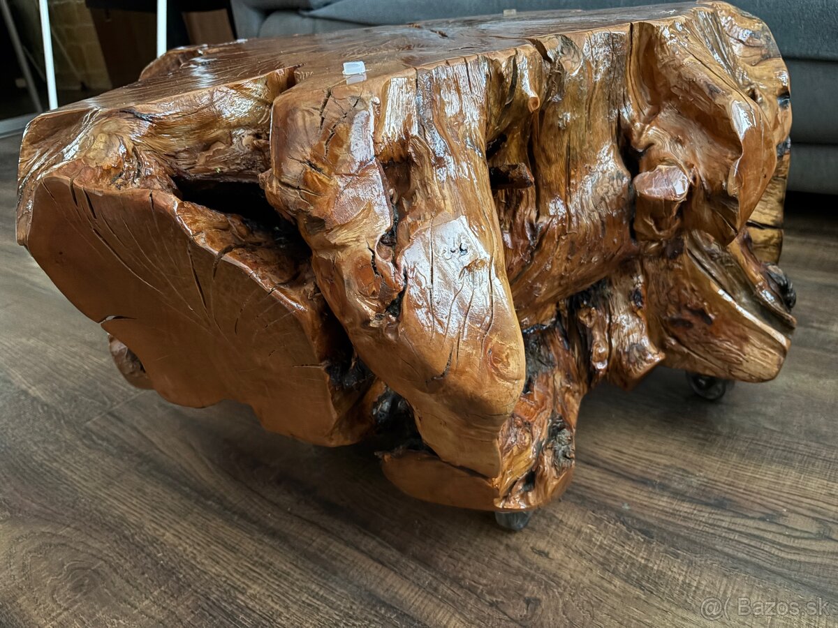 Predám konferenčný stôl masív koreň hruška - 6