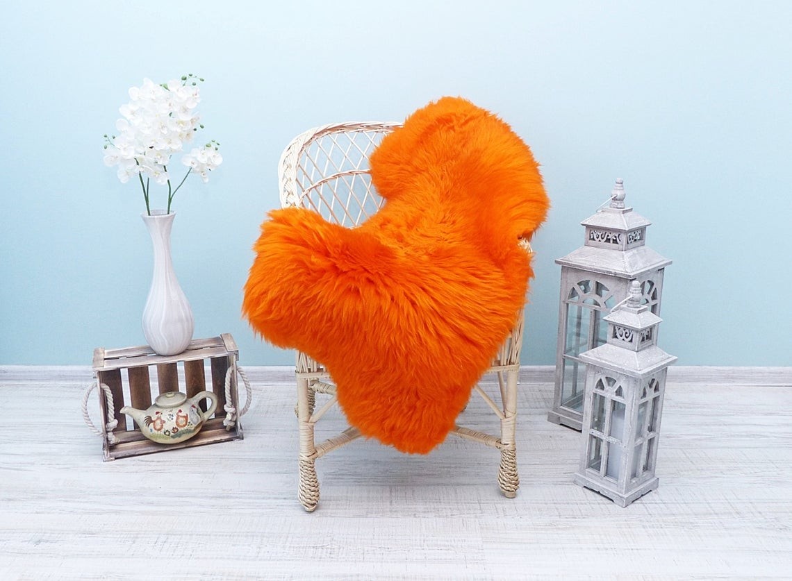 Oranžová ovčia kožušina - 6