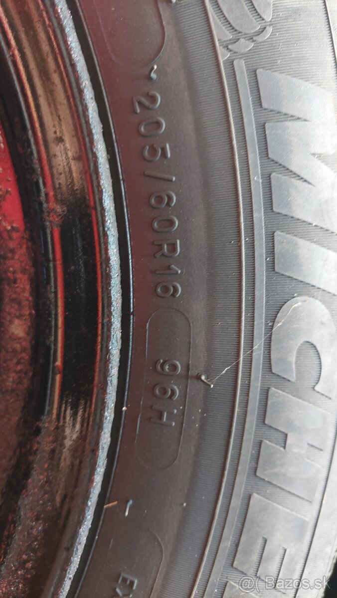 Predám plechové disky 16" so zimnymi pneu 205/60 r16 - 6