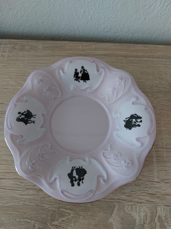 Ruzovy porcelam H&C - salka s podsalkou - 6