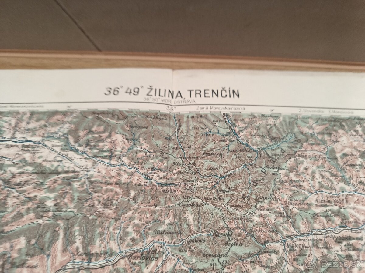 stará vojenská mapa Žilina, Trenčín,Topoľčany 1935 - 6