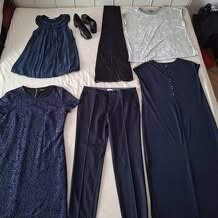 Dámske spoločenské šaty modré, topy, nohavice - 6