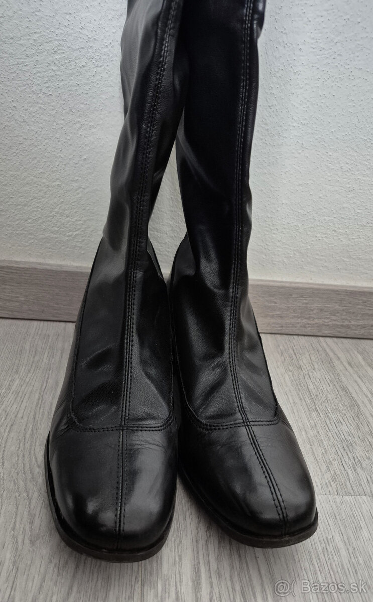 Kožené čižmy s elastickou sárou v.40 - 6