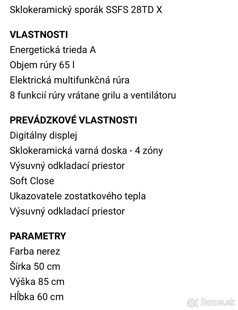 Sporak Amica ssfs28tdx - 6