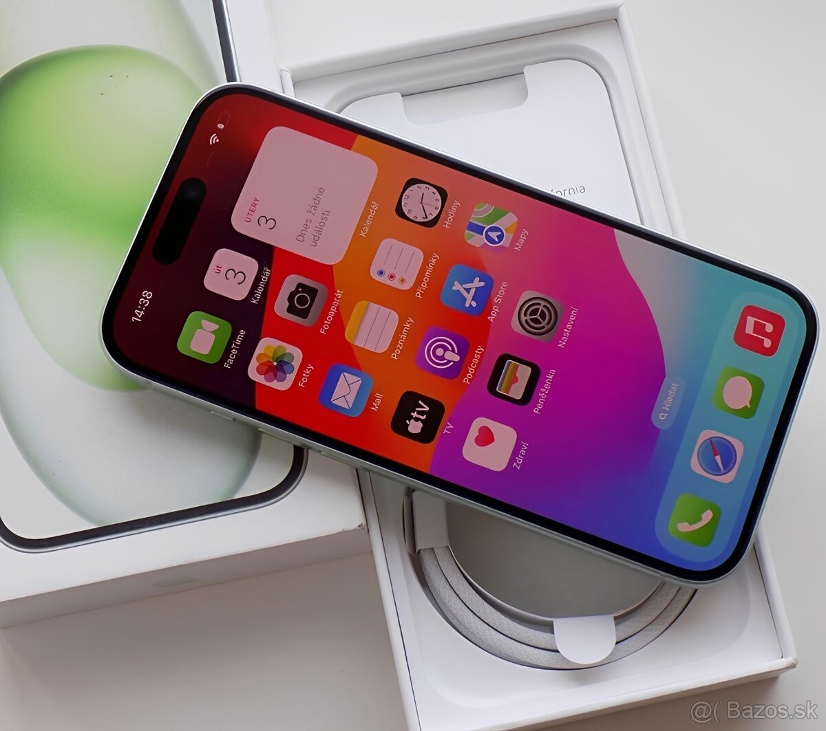 iPhone 15 Green BATERIE 100% TOP - 6