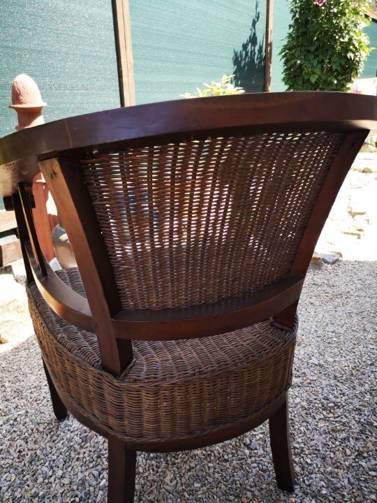 Ratanové kreslá s teakovým drevom - 6