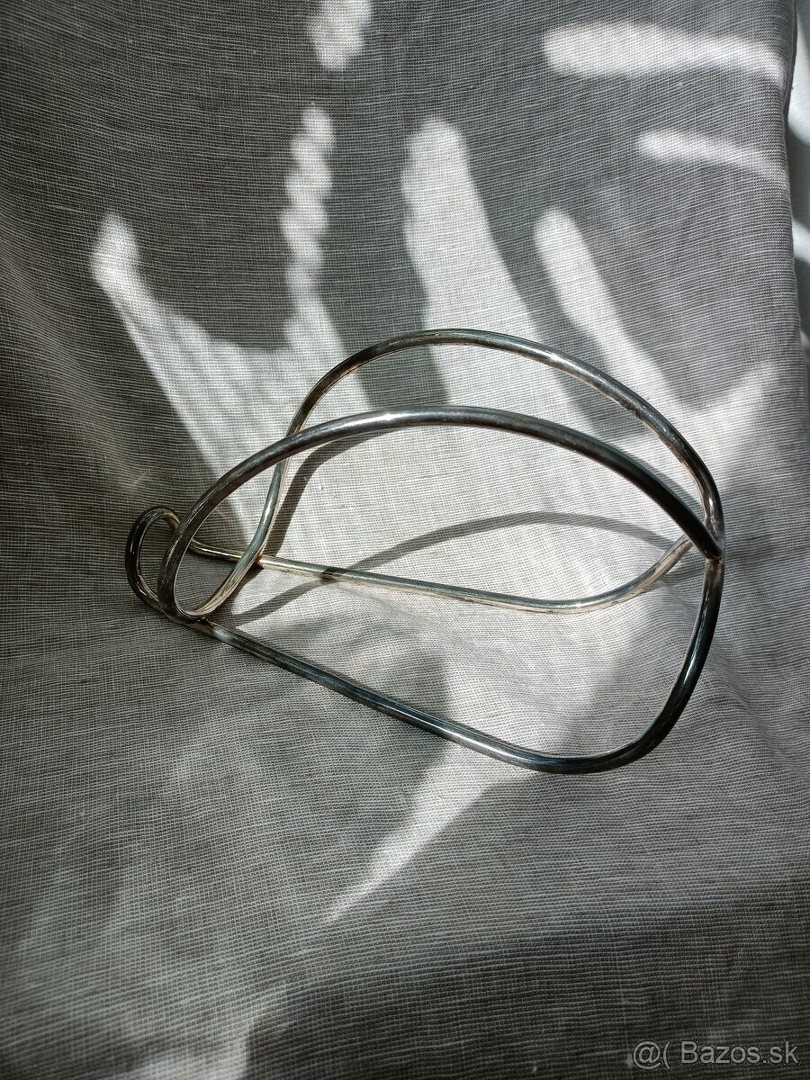 Starý striebrený stojan na fľašu - 6