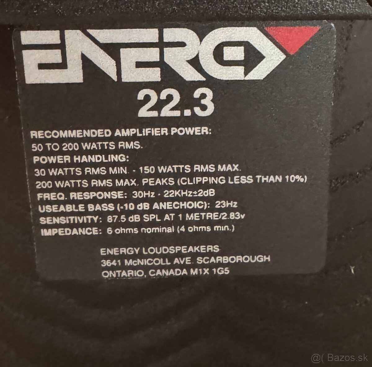 Predam kanadske reprosustavy Energy 22.3 - 6