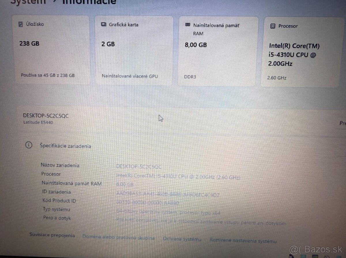 Dell Latitude E5440 / i5 / 8GB RAM / 256GB SSD / NVIDIA - 6