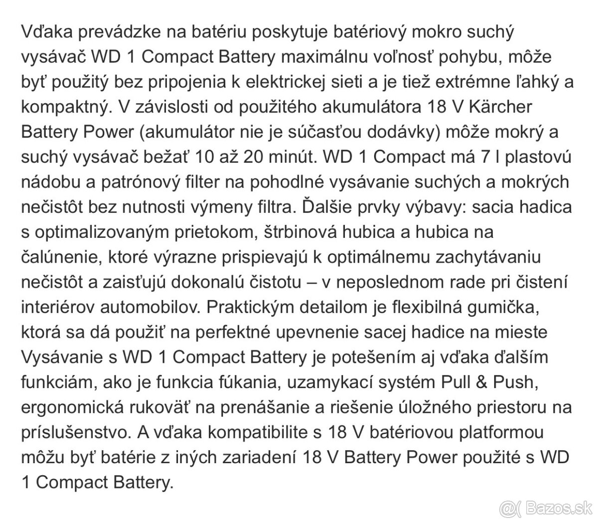 Kärcher WD1 batériový vysávač - set - 6