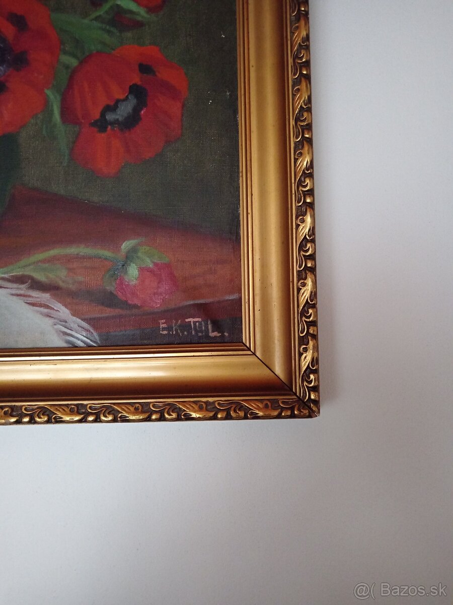 Obrazy, maľované, rám, starožitnosti - 6