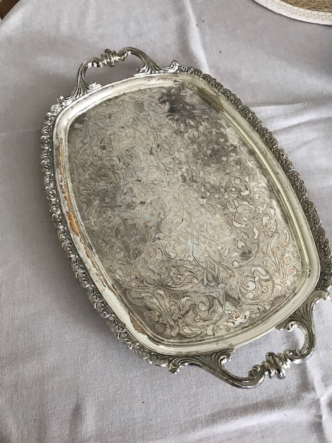 postriebrená tácka- velká misa - 6