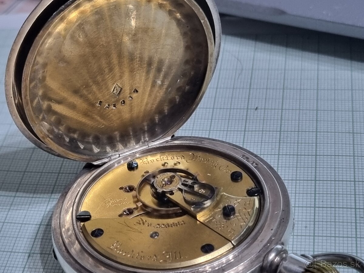 Veľké,strieborné vreckové hodinky. - 6