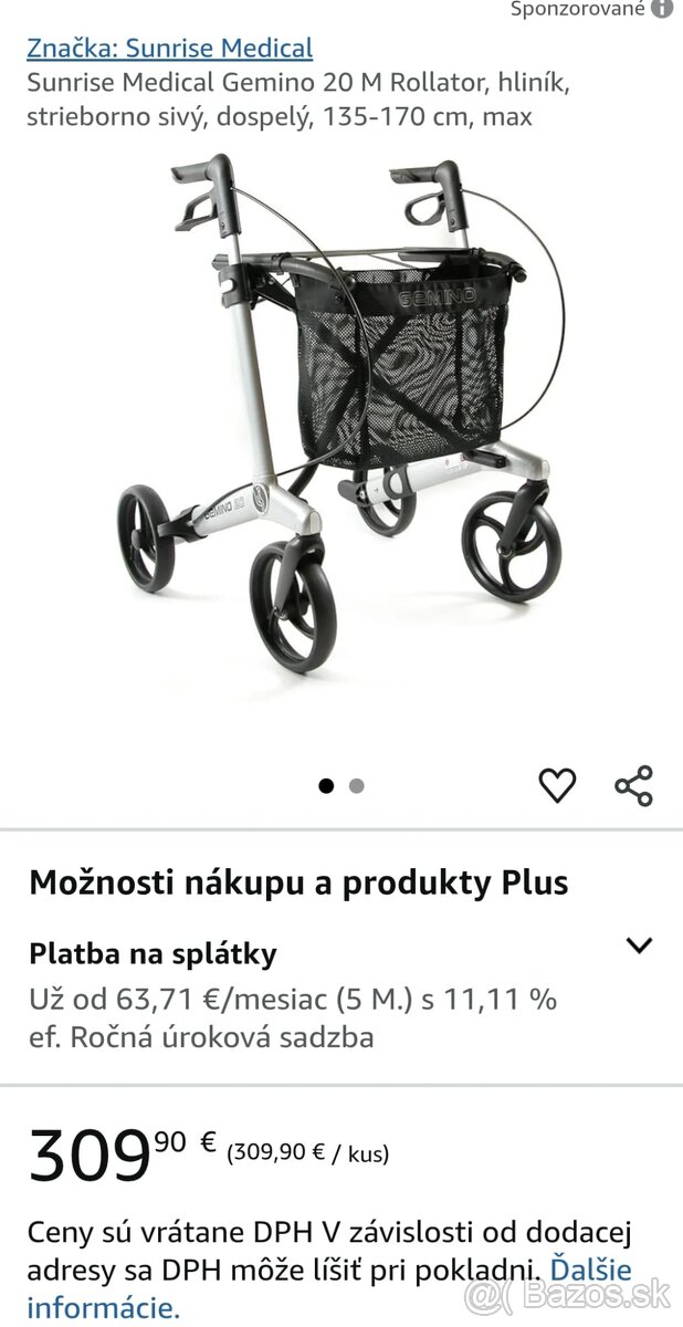 Chodítko - Rolator pre seniorov - 6