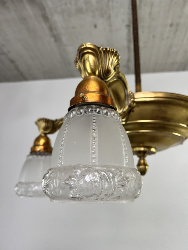 Starožitný mosadzný 5ramenný luster - 6