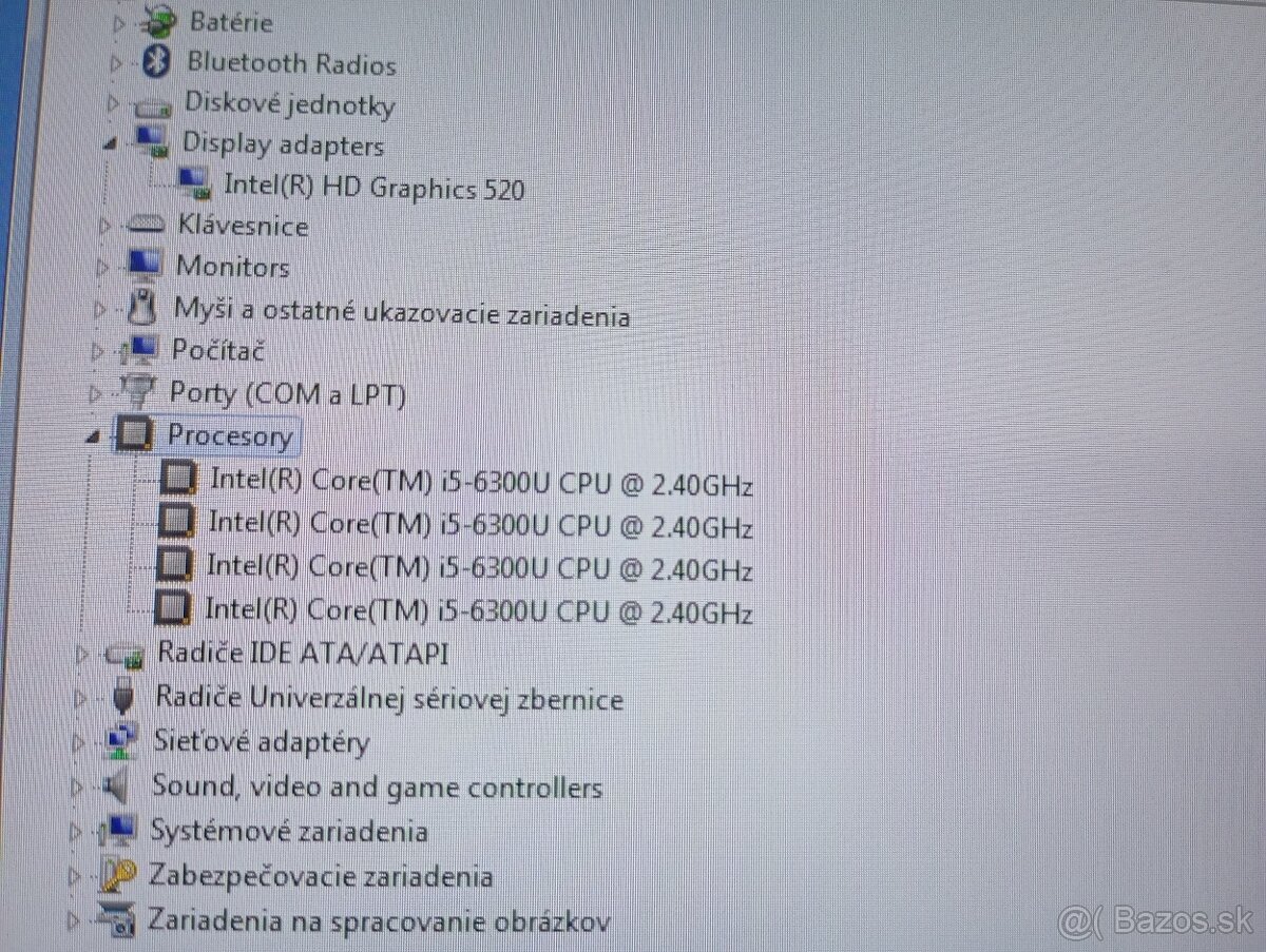 predám Lenovo Thinkpad T470 + Intel core i5 + 8gb ram - 6