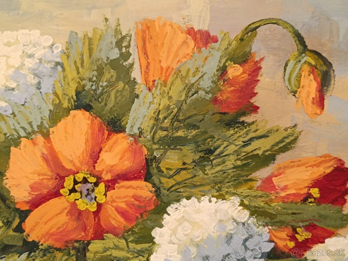 Obraz Julie Zemanová, Vlčí máky, olej 64x77 - 6