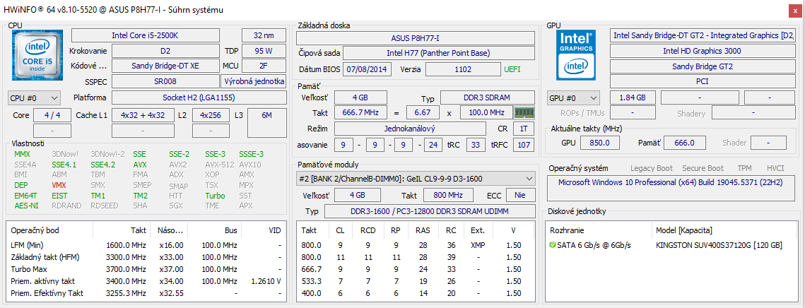 doska Asus P8H77-I + i5 2500K, mini-ITX, socket 1155 - 6