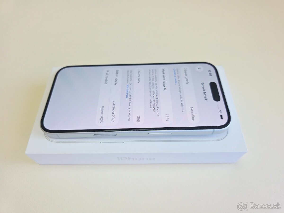 APPLE IPHONE 16 256GB WHITE TOP STAV - - 6